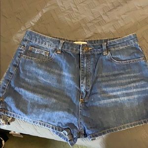 High waisted denim shorts